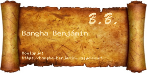Bangha Benjámin névjegykártya