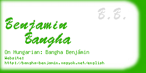 benjamin bangha business card